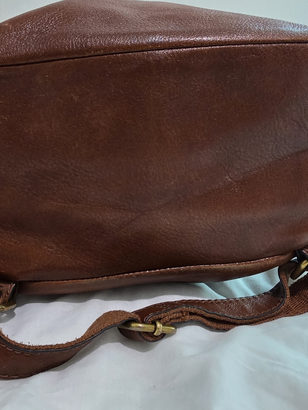 Fossil Chestnut Brown Leather Mini Backpack with Front Zip - Picture 7 of 10